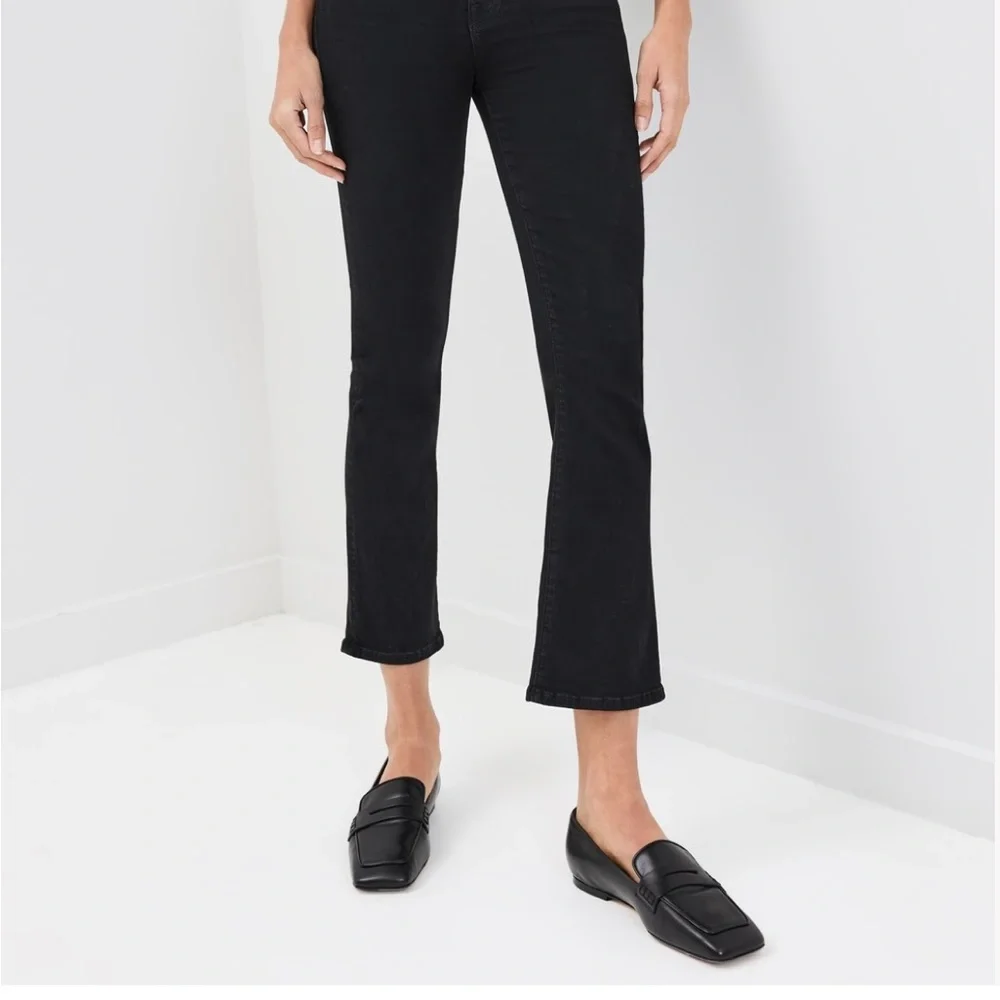 NIB Aeyde Tom Square Toe Calf Leather Black Penny Loafer - Picture 5 of 14